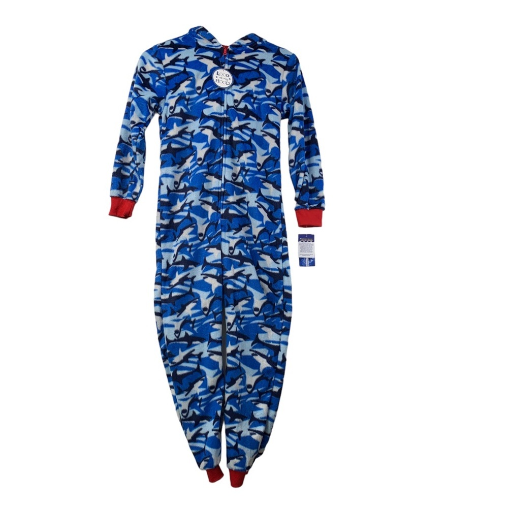 MAX & OLIVIA Big Boys Shark Pajamas Size M